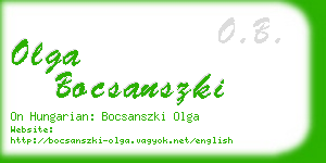 olga bocsanszki business card